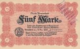 Remscheid 5 Mark Notgeld der Stadtkasse, mit Stempel " Ungültig " -