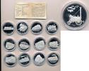 12 Moderne Medaillen " Geschichte der Eisenbahn " um 1998 Rs.: Rocket -