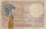 Frankreich 5 Francs Geldschein Banknote -