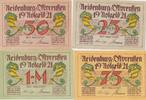 Neidenburg 4 Notgeldscheine 25 Pf. - 1 Mark -