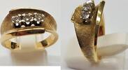 Goldring 585 er Gold Ring 14 Karat Gelbgold Brillant 0,24 Ct Brillantring Antik -