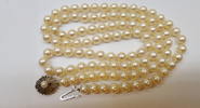 Akoya Perlencollier Perlenkette Perle 18 Karat Gold Schließe 750 Kette Rubin -