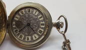 Uhr Taschenuhr mit Kette Uhrenkette Rußland Handaufzug -