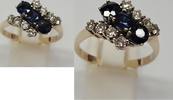 585er 14 Karat Gold Ring Weissgold Brillant und Saphir Goldring Saphirring -