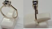 585er 14 Karat Gold Ring Weissgold Brillant und Saphir Goldring Saphirring -