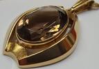 Goldkette Anhänger 8 Karat 333 er Gold Kette Goldanhänher Rauchtopas Rauch Topas -