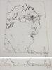 Horst Janssen : Selbstportrait Original Lithographie -