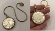 Taschenuhr Uhr Bergana Antichoc 17 Rubis Handaufzug mit Uhrenkette -