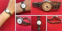 Armbanduhr aus Silber mit einem Silberarmband Damenuhr -
