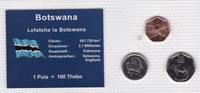 Botswana Thebe Münzen Set Pula Lefatshe la Botswana original eingeschweißt -