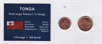 Tonga 1 2 Senti Münzen Set Pa`anga original eingeschweißt -