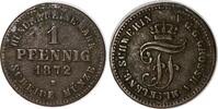 Altdeutschland/ Mecklenburg-Schwerin 1 Pfennig 1872 B Friedrich Franz II. ss