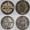 Altdeutschland, Preußen 1/2 Silbergroschen (1867), 4 Pfenninge (1866) Brandenburg-Preußen 2 Münzen -