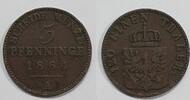 Altdeutschland 3 Pfennig Brandenburg-Preußen -