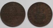 Altdeutschland 3 Pfennig Brandenburg-Preußen -