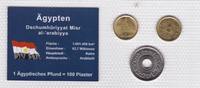Ägypten 1 5 25 Pfund Münzen Set Misr Misir Piaster original verschweißt -
