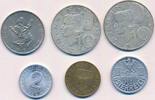 Österreich 2.Republik 2, 10, 50 Groschen, 5 und 10 Schilling 6x Münzen, Lot -