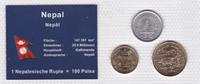 Nepal Rupie Paisa Münzen Set Nepäl original verschweißt -