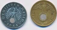 Deutschland Drittes Reich, Deutsches Reich 2x 10 Pfennig 2x Münzen -
