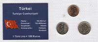 Türkei 1 5 10 Kurus Kurush Münzen Set Türkiye Cumhuriyeti Atatürk original verschweißt -