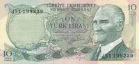 Türkiye Türkei 10 Lira 6. Emisyon 10 Türk Lirasi 2. Tertip -