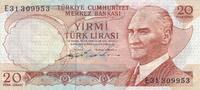 Türkei Türkiye 20 Lira 6. Emisyon 20 Türk Lirasi 2. Tertip -