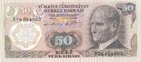 Türkei Türkiye 50 Lira 6. Emisyon 50 Türk Lirasi 1. Tertip -