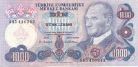 Türkei Türkiye 1000 Lira 6. Emisyon 1000 Türk Lirasi 1. Tertip -