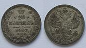 Russland 20 Kopeken Ag, Nikolaus II. (1894-1917) CПБ -