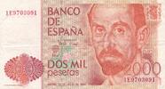 Spanien 2000 Pesetas Banknote Geldschein Dos Mil Pesetas -