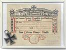 Deutsches Reich Deutschland I. Weltkrieg, Orden, Abzeichen, Militaria Eisernes Kreuz II. Klasse EK mit Hersteller (HB), vorläufiger Ausweiß Urkunde -