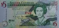 Ostkaribische Staaten 5 Dollars Banknote -