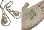 Goldschmuck 14 Kt 585er Gold Ohrringe Goldohrringe Ohrhänger bicolor -