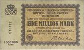 Deutschland Deutsches Reich 1 Million Mark Notgeld Notgeldschein, München/ Generaldirektion der Berg-, Hütten und Salzwerke -