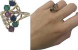 Goldschmuck vintage 14K 585er Gold Ring Goldring mit Diamant Rubin Smaragd Saphir -