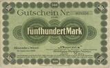 Deutschland Deutsches Reich 500 Mark Notgeld, Hoerde i. Westf. Aktien Gesellschaft für Bergbau u. Hüttenbetrieb -
