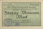 Deutschland, Deutsches Reich 50 Millionen Mark Notgeld, Bezirkssparkasse Passau, Stempel: Deutsche Giroverbände München -