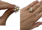 Goldschmuck Perlenschmuck 18K, 750 er Gold Ring Perlen Perlenring Brillantring, 0,54 Ct -