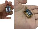 Goldschmuck 14k 585 er Gold Anhänger mit Blautopas Topas Goldanhänger -