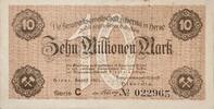 Deutschland, Deutsches Reich 10 Millionen Mark Notgeld, Notgeldschein, Herne, Bergwerksgesellschaft Hibernia, Serie C -