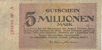 Deutschland, Deutsches Reich 5 Millionen Mark Notgeld, Notgeldschein, Hamborn - August Thyssen-Hütte -