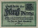 Deutschland, Deutsches Reich 5 Pfennig Notgeld, Notgeldschein, Gutschein, Annaberg Stadt, Wappen -