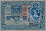 Österreich 1000 Kronen mit Aufdruck DEUTSCHÖSTERREICH, senkrecht -