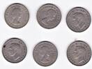 Großbritannien 2 Shilling 6 Münzen Lot 1959 1962 -