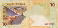 Katar ten Riyals Qatar 10 Rials Banknote Geldscheine -