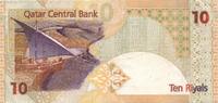Katar Ten Riyals Qatar 10 Rials Banknote Geldscheine -
