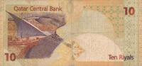 Katar Ten Riyals Qatar 10 Rials Banknote Geldscheine -