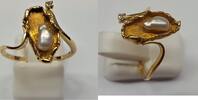 Goldring 585 er Gold Ring 14 Karat Gelbgold Brillant Brillantring Perle -