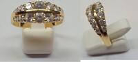 Goldring 585 er Gold Ring 14 Karat Gelbgold mit Zirkonia -
