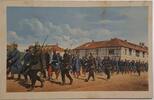 Deutschland Deutsches Reich AK Ansichtskarte Postkarte, I. WK Weltkrieg Feldpost Kriegsgefangenenlager Grafenwöhr Einmarsch der Franzosen in Grafenwöhr -